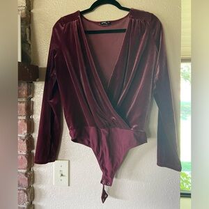 Velvet Maroon Bodysuit